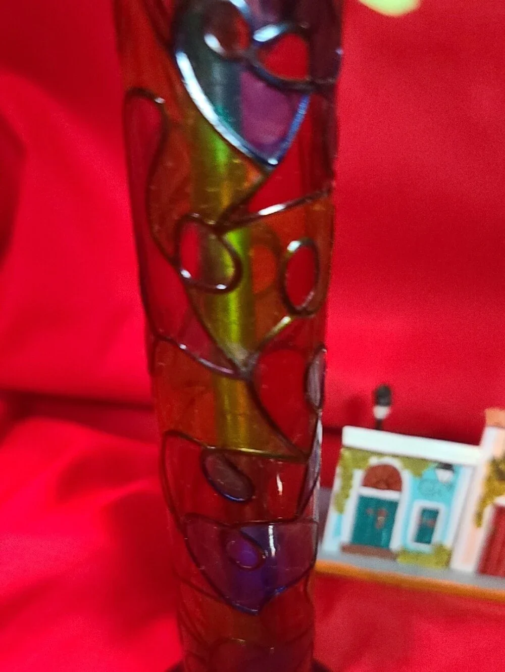 Puerto Rico -Stain Glass Look Decor Vase Salt Pepper Shakers Note Holder, Cross